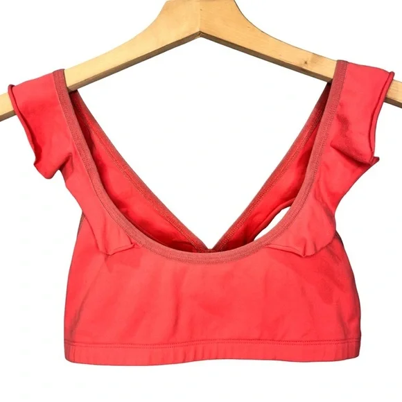 Beyond Yoga Ruffle Frill Seeker Sports Bra Pink Coral Women’s Small - Picture 8 of 8